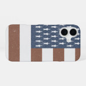 Retro Amerikaanse vlag iPhone 16 Hoesje (Achterkant horizontaal)