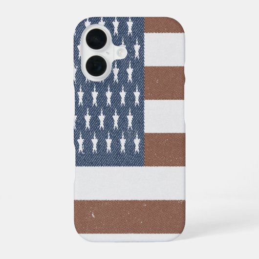 Retro Amerikaanse vlag iPhone 16 Hoesje (Achterkant)