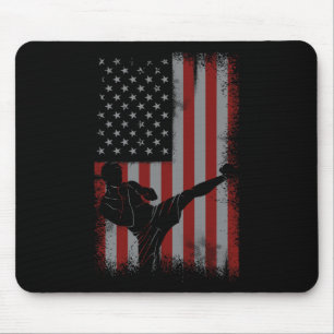 Retro Amerikaanse Vlag Kickbokscadeau voor Kick Bo Muismat
