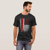 Retro Amerikaanse vlag met hart Valentijn" T-shirt (Voorkant volledig)