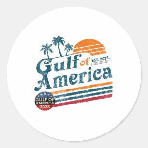 Retro Amerikaanse vlag Mexicaanse Golf van US Ame Ronde Sticker