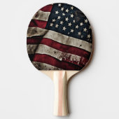 Retro Amerikaanse vlag Patriottische Ping Pong Pad Tafeltennisbatje (Achterkant)