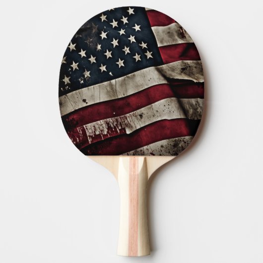 Retro Amerikaanse vlag Patriottische Ping Pong Pad Tafeltennisbatje (Voorkant)