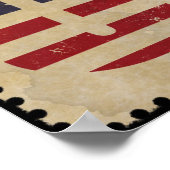 Retro Amerikaanse vlag Poster (Hoek)