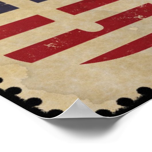 Retro Amerikaanse vlag Poster (Hoek)