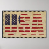 Retro Amerikaanse vlag Poster (Voorkant)
