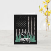 Retro Amerikaanse Vlag RV Daar Camper Camping Gift Kaart (Gele Bloem)