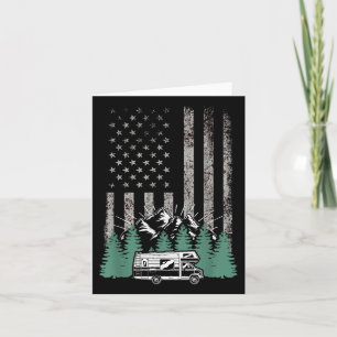 Retro Amerikaanse Vlag RV Daar Camper Camping Gift Kaart