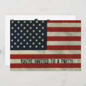Retro Amerikaanse vlag uitnodiging (Voorkant / Achterkant)