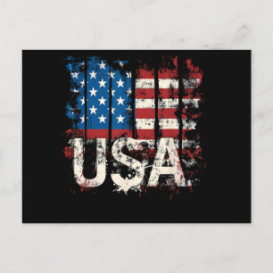 Retro Amerikaanse Vlag Verenigde Staten 4 juli Feestdagenkaart