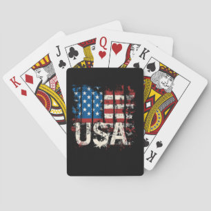 Retro Amerikaanse Vlag Verenigde Staten 4 juli Pokerkaarten