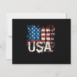 Retro Amerikaanse Vlag Verenigde Staten 4 juli RSVP Kaartje