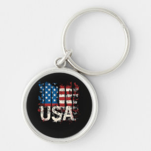 Retro Amerikaanse Vlag Verenigde Staten 4 juli Sleutelhanger