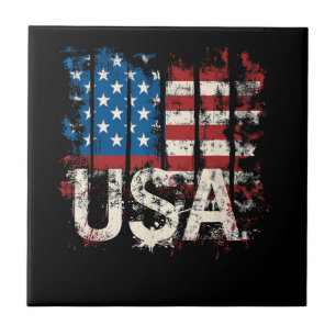 Retro Amerikaanse Vlag Verenigde Staten 4 juli Tegeltje