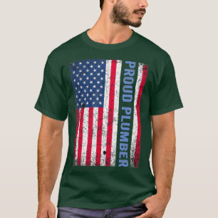 Retro  Amerikaanse Vlaggenloodgieter Vierde van T-shirt