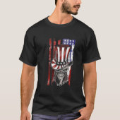  retro Amerikaanse vlaggenschedel ,patriottisch T-shirt (Voorkant)