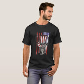  retro Amerikaanse vlaggenschedel ,patriottisch T-shirt (Voorkant volledig)