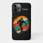 Retro Amerikaanse Voetbalspeler Case-Mate iPhone Case (Achterkant)