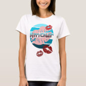 RETRO AMOUR SUNSET EN LIPSTICK KISSES T-SHIRT (Voorkant)
