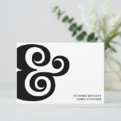 Retro Ampersand Typografie Trouw Save the Date (Staand voorkant)