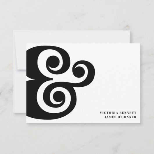 Retro Ampersand Typography Wedding Save the Date (Voorkant)
