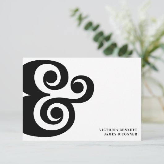 Retro Ampersand Typography Wedding Save the Date (Staand voorkant)