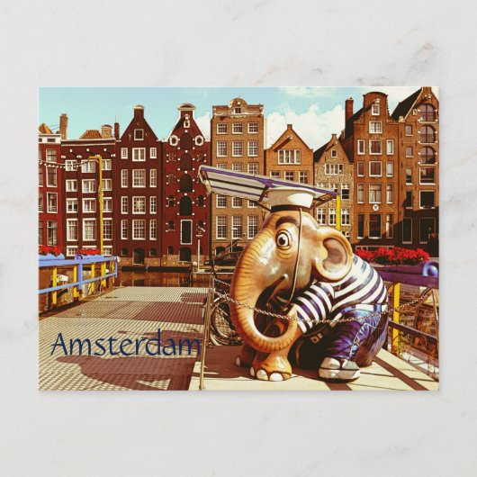 Retro Amsterdam Briefkaart (Voorkant)