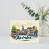 Retro Amsterdam Delight Briefkaart (Staand voorkant)
