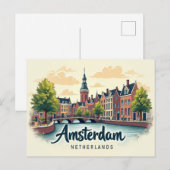 Retro Amsterdam Delight Briefkaart (Voorkant / Achterkant)