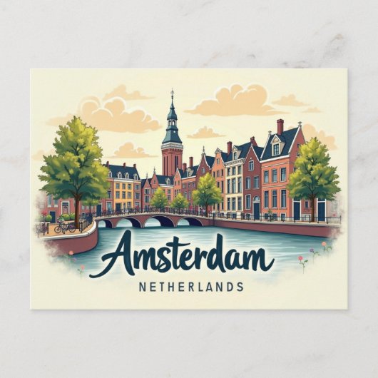 Retro Amsterdam Delight Briefkaart (Voorkant)