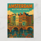 Retro Amsterdam Nederland Briefkaart (Voorkant)