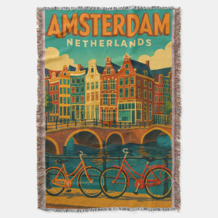 Retro Amsterdam Nederland Deken