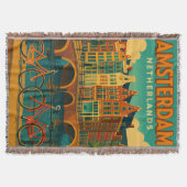 Retro Amsterdam Nederland Deken (Voorkant)