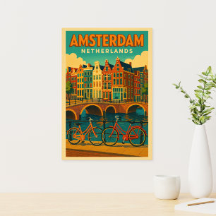 Retro Amsterdam Nederland Foto Afdruk