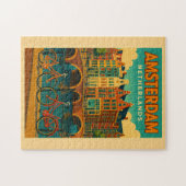 Retro Amsterdam Nederland Legpuzzel (Horizontaal)