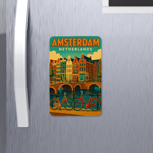 Retro Amsterdam Nederland Magneet