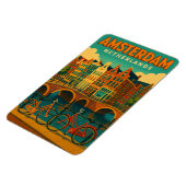 Retro Amsterdam Nederland Magneet (Linkerzijde)