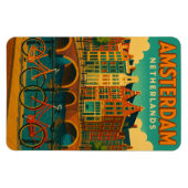 Retro Amsterdam Nederland Magneet (Horizontaal)