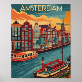 Retro Amsterdam, Nederland Poster
