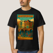 Retro Amsterdam Nederland T-shirt (Voorkant)