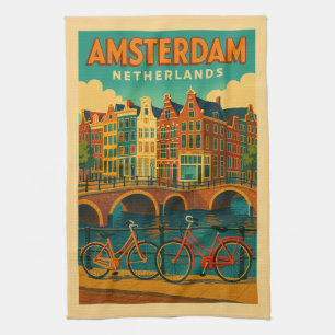 Retro Amsterdam Nederland Theedoek