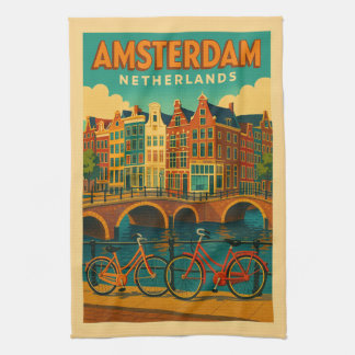 Retro Amsterdam Nederland Theedoek