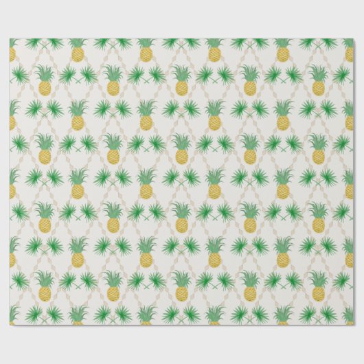 Retro, ananas cadeaupapier (Vlak)