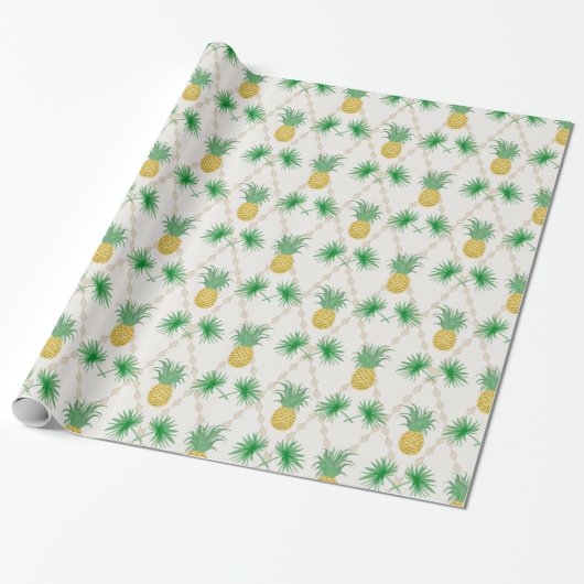 Retro, ananas cadeaupapier (Uitgerold)