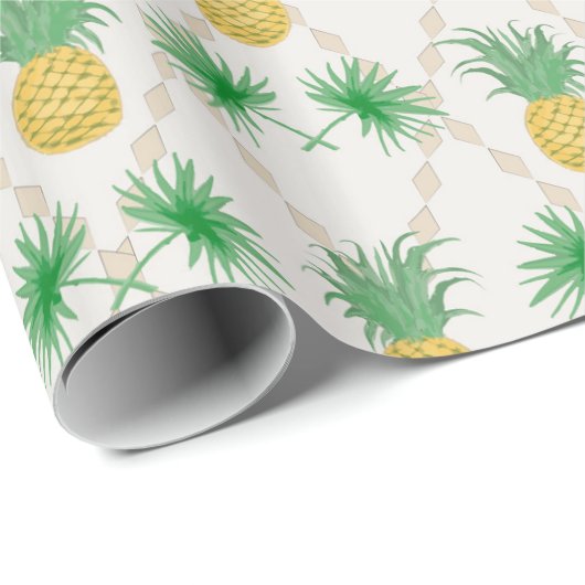 Retro, ananas cadeaupapier (Rol Hoek)