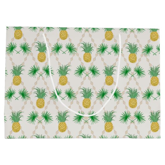 Retro, ananas groot cadeauzakje (Achterkant)