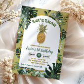 Retro Ananas Luau Oerwoud Groen Verjaardag Kaart