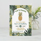 Retro Ananas Luau Oerwoud Groen Verjaardag Kaart (Staand voorkant)