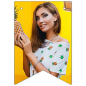 Retro Ananas Pickleball Bruidsdiner Foto Vlaggetjes (Tweede vlag)