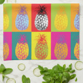 Retro Ananas Pop Art Bright Bold Keuken Print Theedoek (Gevouwen)
